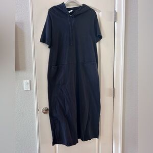 Vintage Fresh Produce Maxi Patch Pocket Hoodie Dress. Beach cover. 100% cotton.